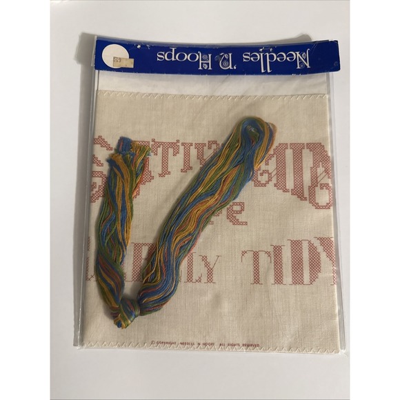 Destash Needle Craft Cross Stitch Lot Opened Packages Hoop Floss Patterns Box B - Picture 9 of 9